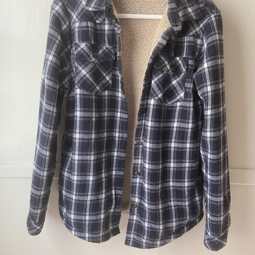 Plaid Sherpa-Lined Jacket